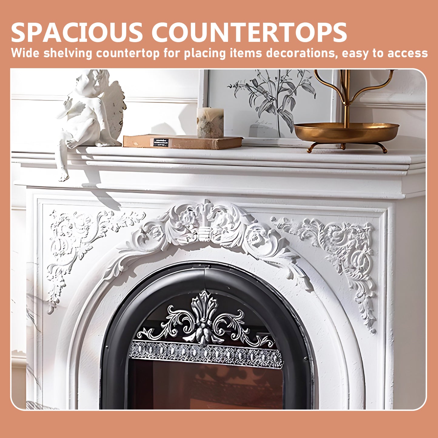 Aihm-Lon Modern Decorative Electric Fireplace with Mantel 45.66"