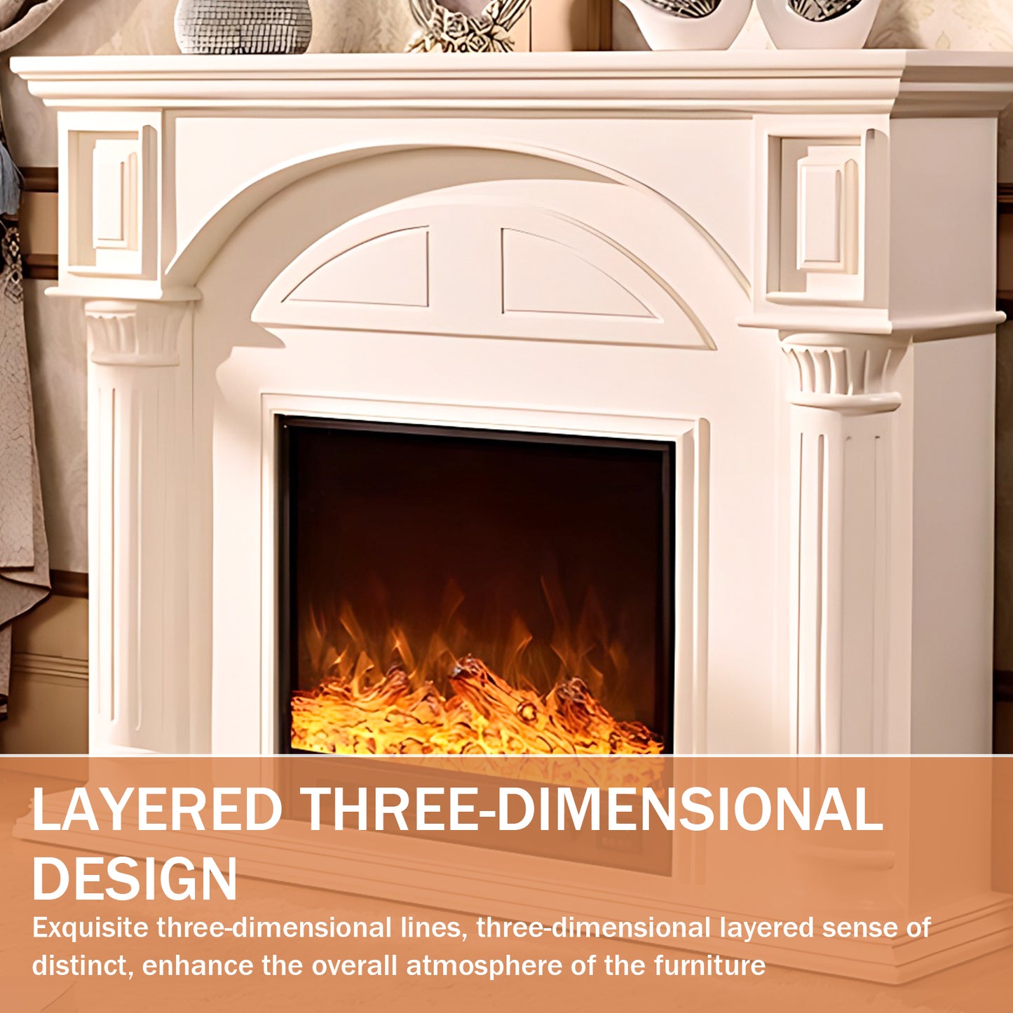 Aihm-Lon Electric Fireplace Inserts for Indoor Use with Mantel 47.24"-59.05"