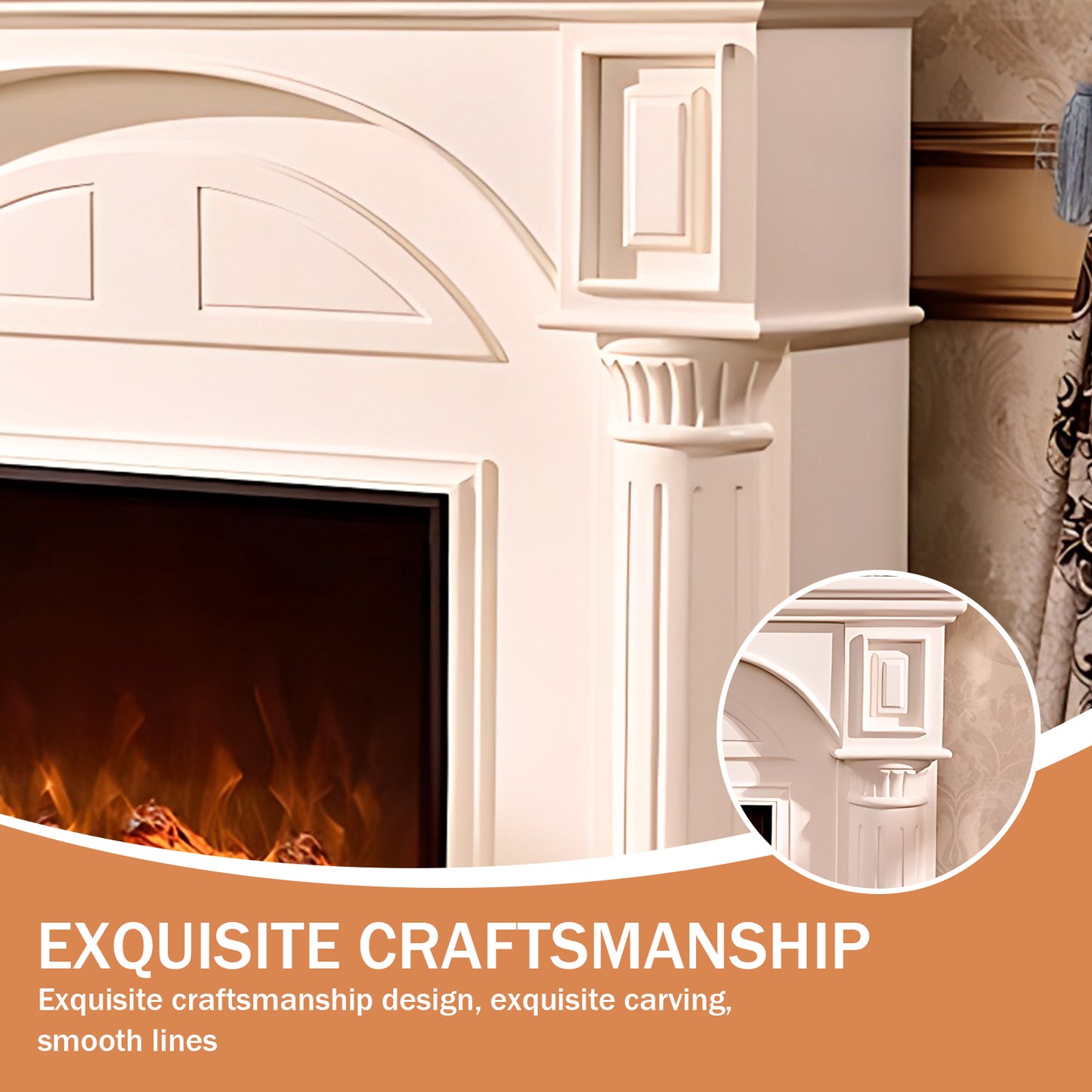 Aihm-Lon Electric Fireplace Inserts for Indoor Use with Mantel 47.24"-59.05"