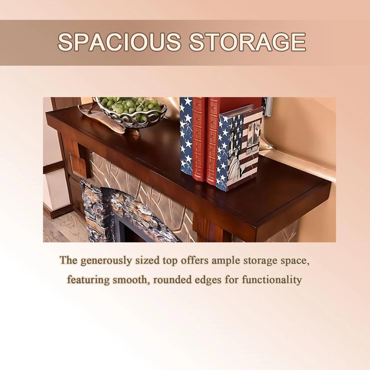 Aihm-Lon Decorative Fireplace with Mantel Includes Decorative Flame Display 47"-56"