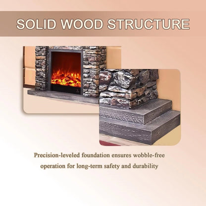 Aihm-Lon Decorative Fireplace with Mantel Includes Decorative Flame Display 47"-56"