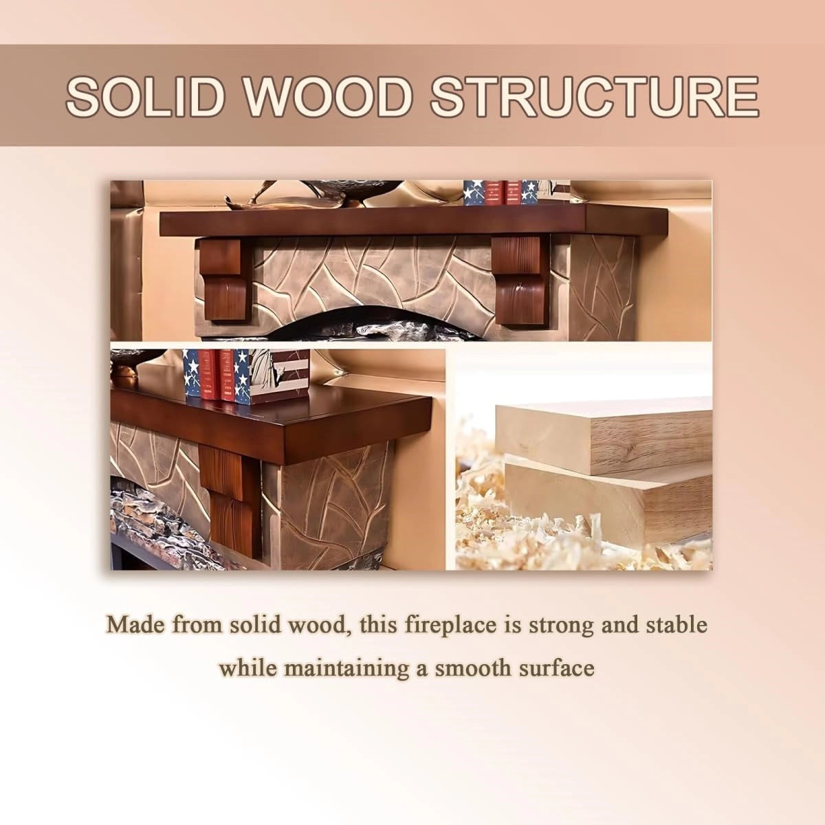 Aihm-Lon Decorative Fireplace with Mantel Includes Decorative Flame Display 47"-56"