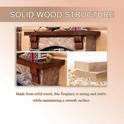 Aihm-Lon Decorative Fireplace with Mantel Includes Decorative Flame Display 47"-56"