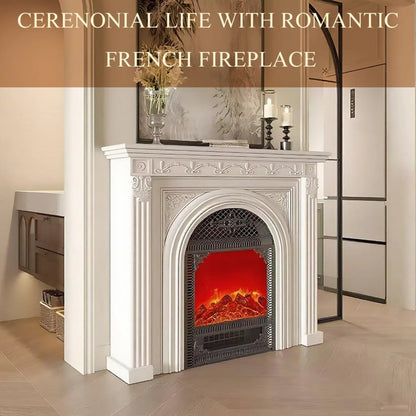 Aihm-Lon Electric Fireplace Heater with French Style Arched Design and Elegant Carved Details 39"-47"