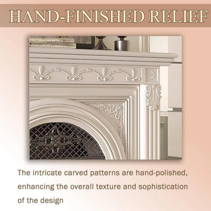 Aihm-Lon Electric Fireplace Heater with French Style Arched Design and Elegant Carved Details 39"-47"