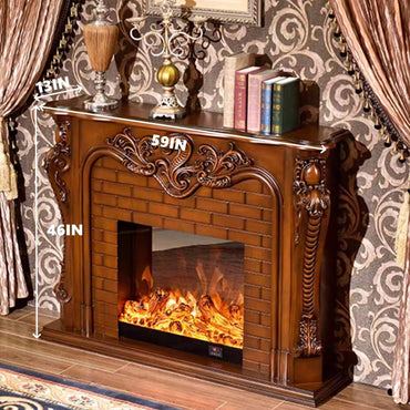 Aihm-Lon Brown Electric Fireplace with Decorative Flame  59"-79"