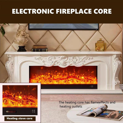 Aihm-Lon White Electric Fireplace with Decorative Flame 59"-79"