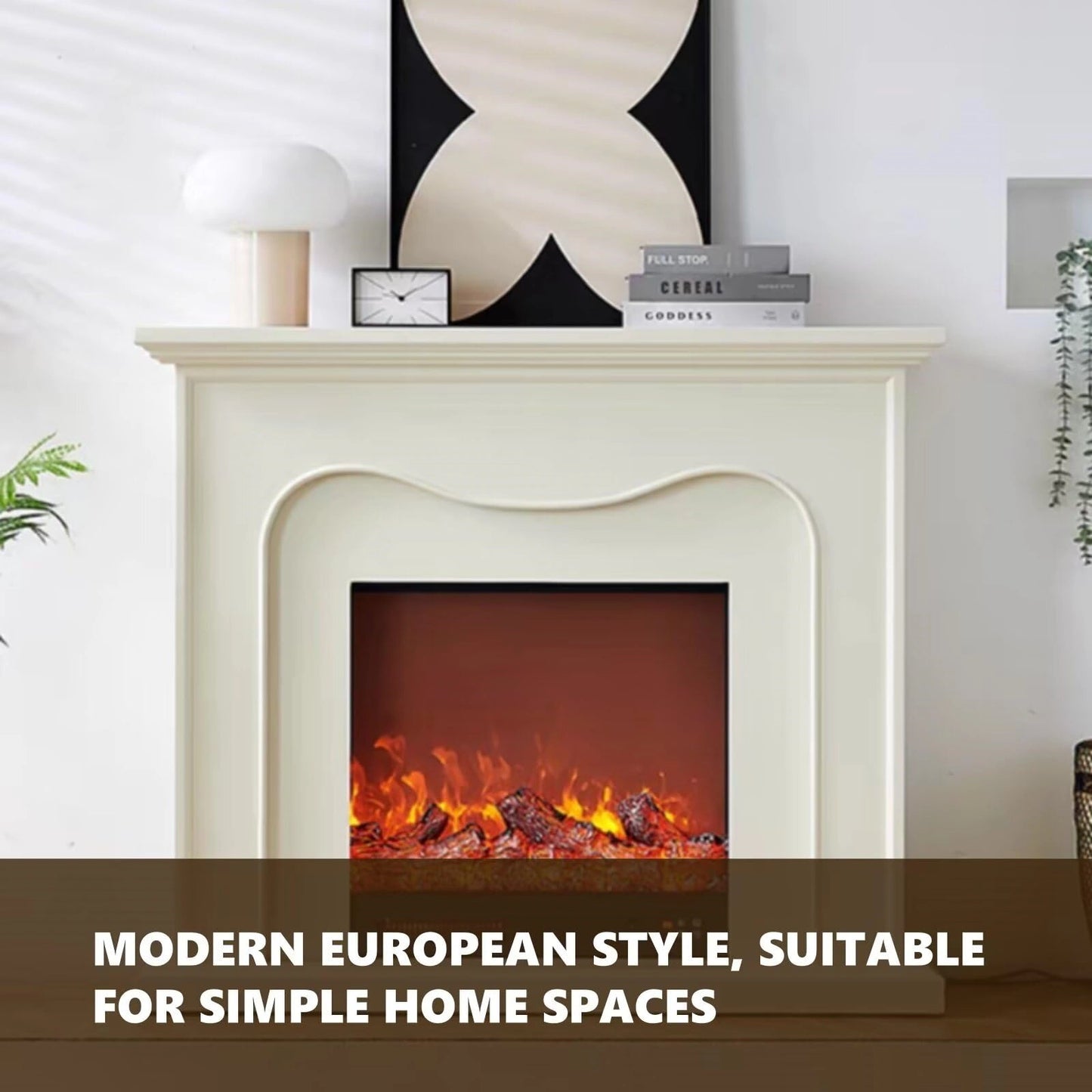 Aihm-Lon Electric Fireplace Heater with LED Ambient Light 47"