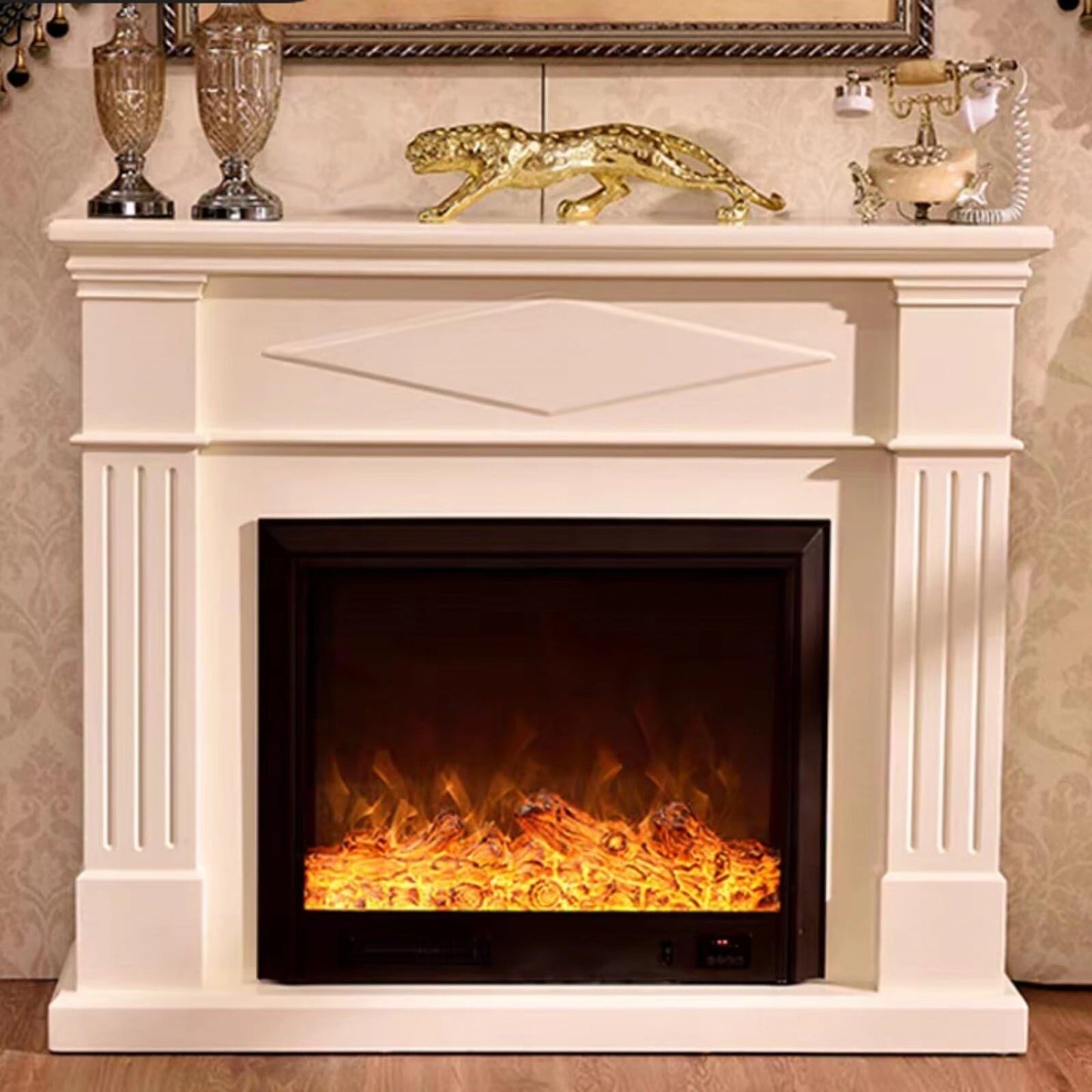 Aihm-Lon Electric Fireplace Heater with Vertical Stripes Design 39"-51"