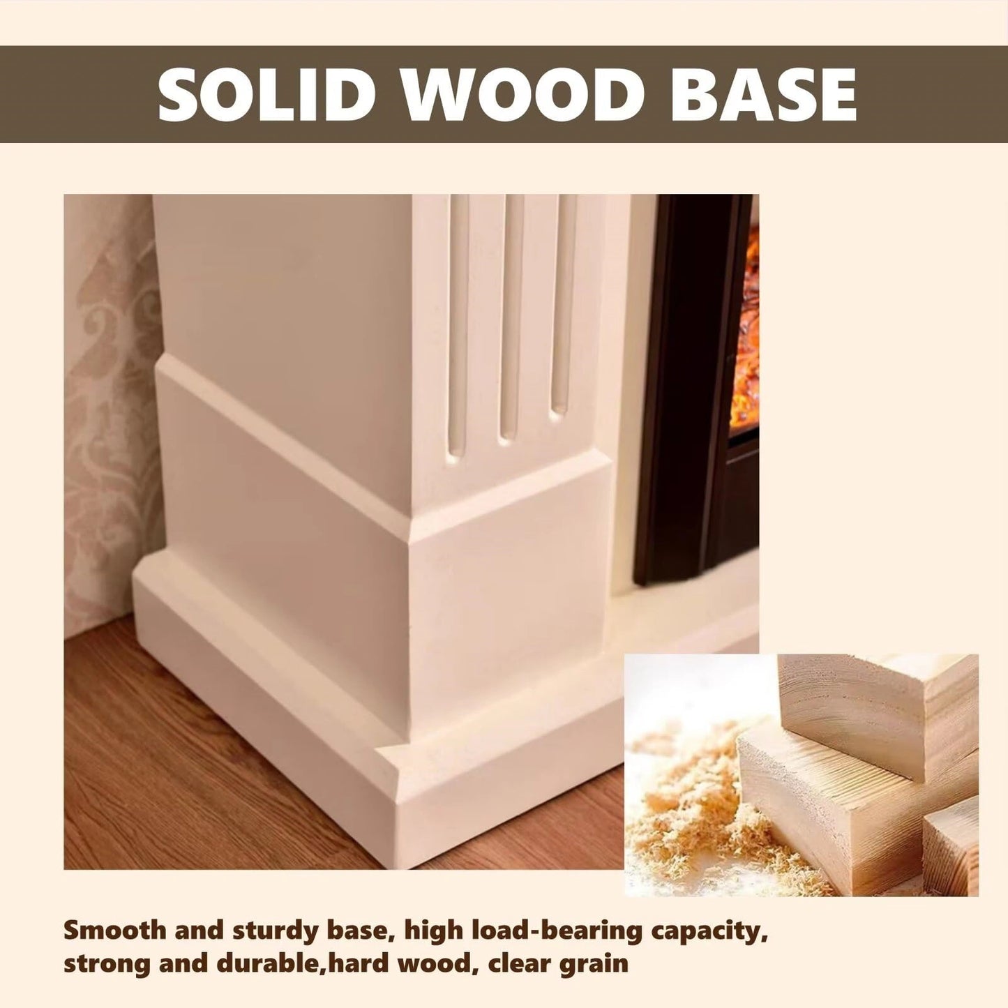 Aihm-Lon Electric Fireplace Heater with Vertical Stripes Design 39"-51"