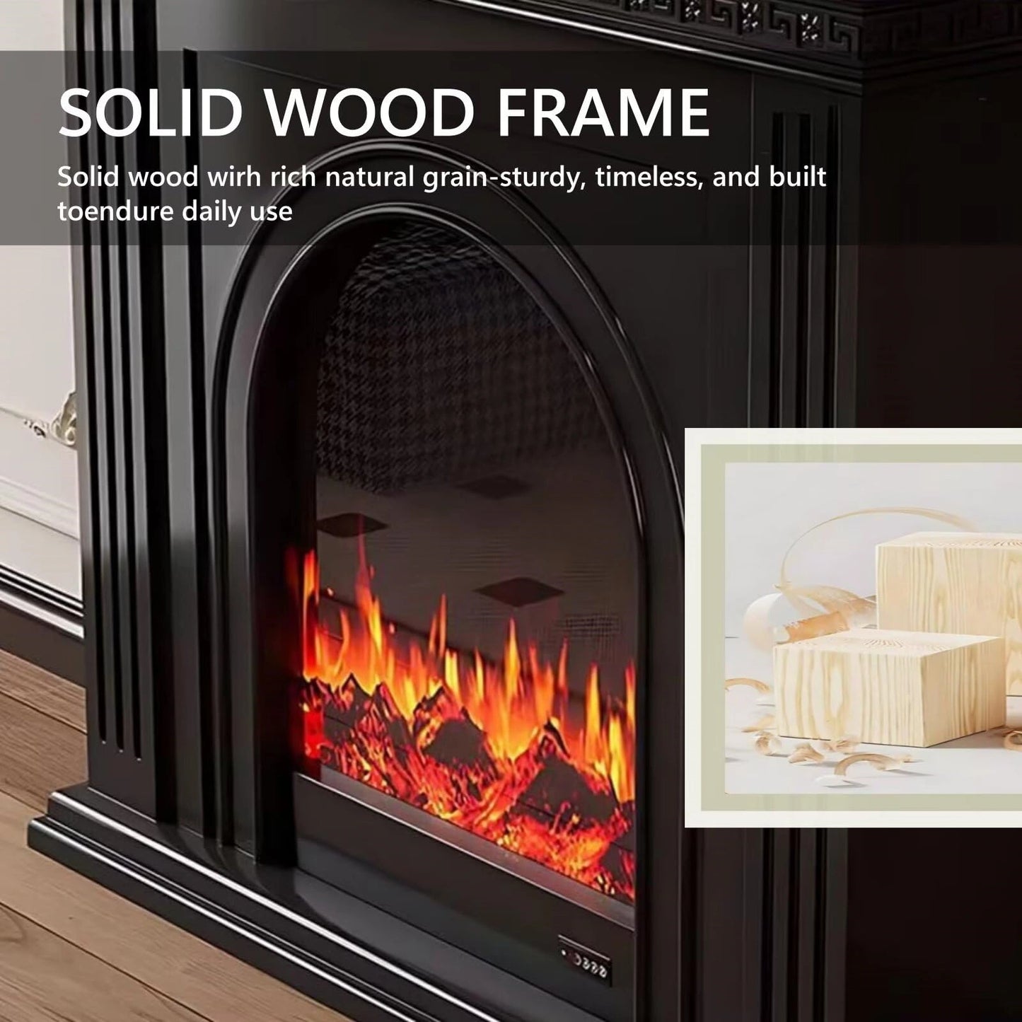 Aihm-Lon Decorative Electric Fireplace with Real Flame Effect 49"-59"