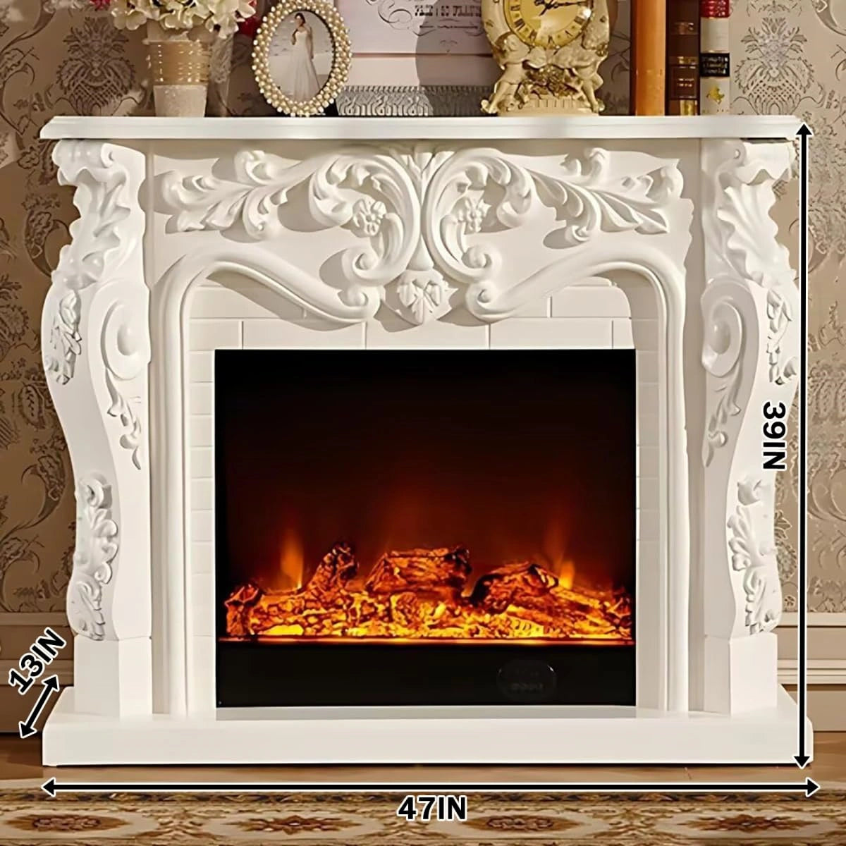 Aihm-Lon Electric Fireplace with Decorative Flame 47"