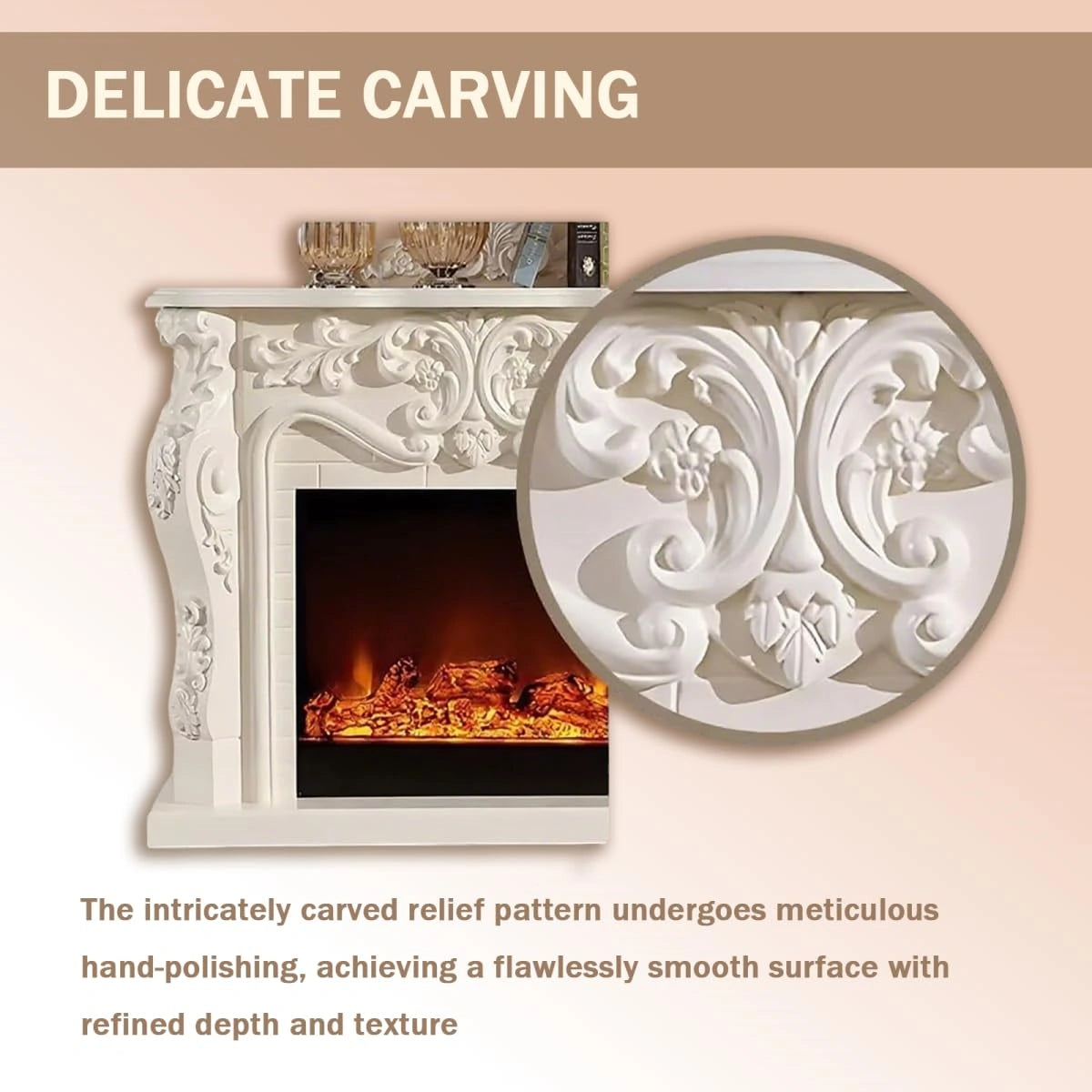 Aihm-Lon Electric Fireplace with Decorative Flame 47"