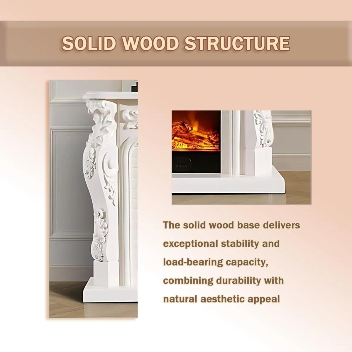 Aihm-Lon Electric Fireplace with Decorative Flame 47"