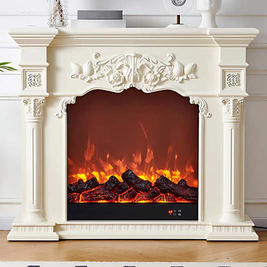 Aihm-Lon White Decorative Electric Fireplace with Simulated Flame 39.91"-47.24"