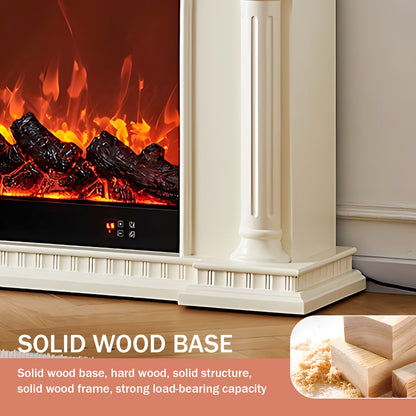 Aihm-Lon White Decorative Electric Fireplace with Simulated Flame 39.91"-47.24"