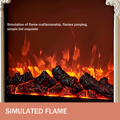 Aihm-Lon White Decorative Electric Fireplace with Simulated Flame 39.91"-47.24"