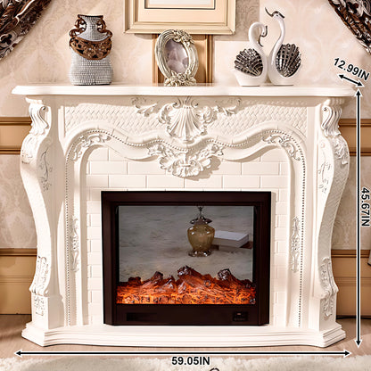 Aihm-Lon Electric Fireplace Luxury Cabinet with Simulated Flam 47.24"
