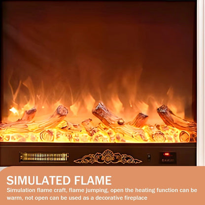 Aihm-Lon Electric Fireplace Heater with Modern Flower Carving 86.61IN"