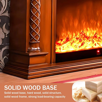 Aihm-Lon Brown Electric Fireplace with Decorative Flame 47.24"