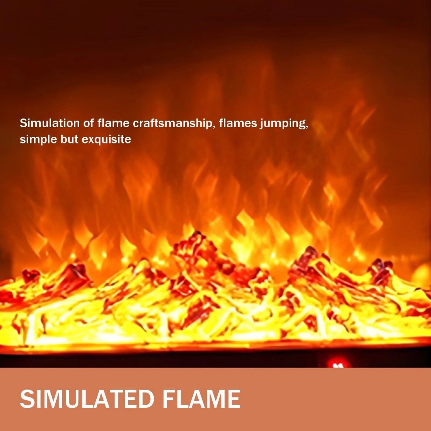 Aihm-Lon Brown Electric Fireplace with Decorative Flame 47.24"