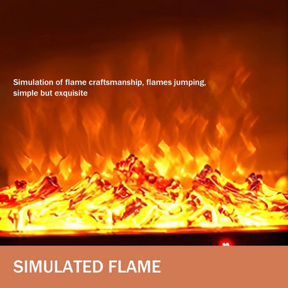 Aihm-Lon Brown Electric Fireplace with Decorative Flame 47.24"