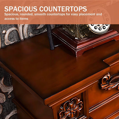 Aihm-Lon Brown Electric Fireplace with Decorative Flame 47.24"