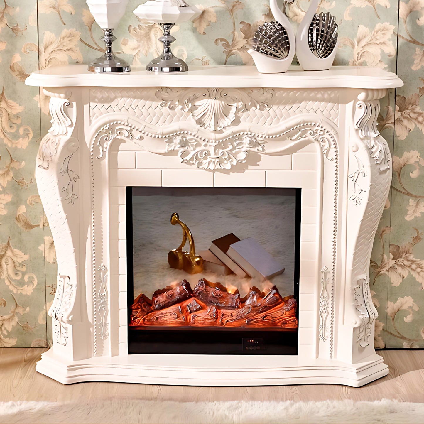 Aihm-Lon Electric Fireplace Luxury Cabinet with Simulated Flam 47.24"