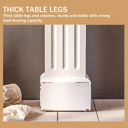 Aihm-Lon White Decorative Fireplace with Intricate Carved and Striped Designs 47.24"