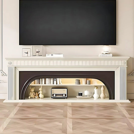 Aihm-Lon Decorative Electric Fireplace with Arched Door and Shelves 59"-79"