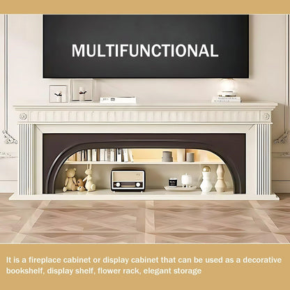 Aihm-Lon Decorative Electric Fireplace with Arched Door and Shelves 59"-79"