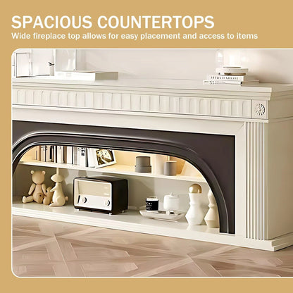 Aihm-Lon Decorative Electric Fireplace with Arched Door and Shelves 59"-79"