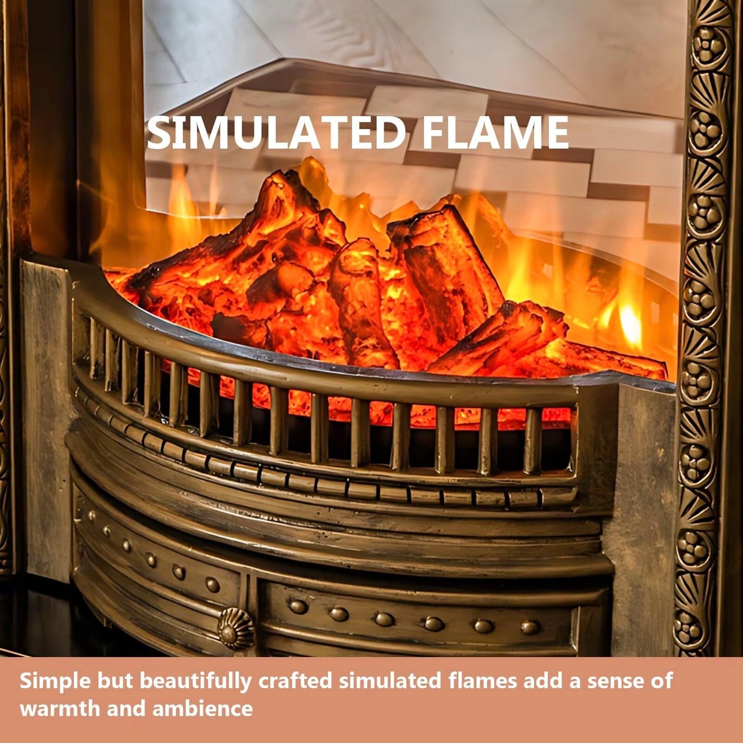 Aihm-Lon Electric Fireplace Heater Includes Retro Arch Door Design 43.31"-59.05"