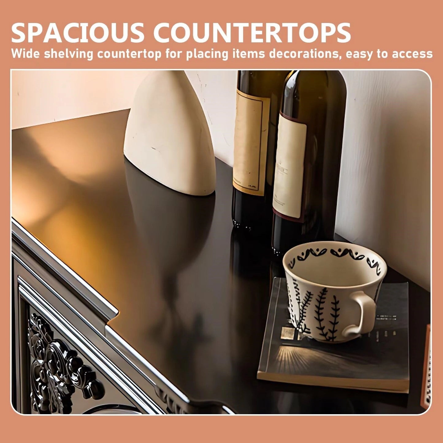 Aihm-Lon Electric Fireplace Heater Includes Retro Arch Door Design 43.31"-59.05"