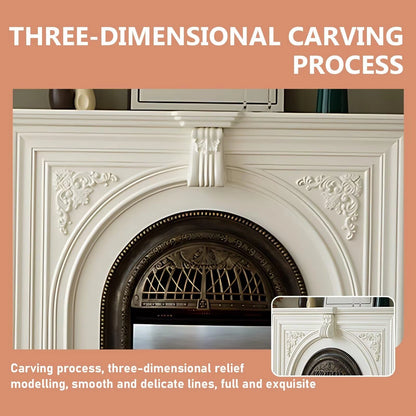 Aihm-Lon Electric Fireplace Heater with White Frame Realistic Flame 43.31"-59.05"