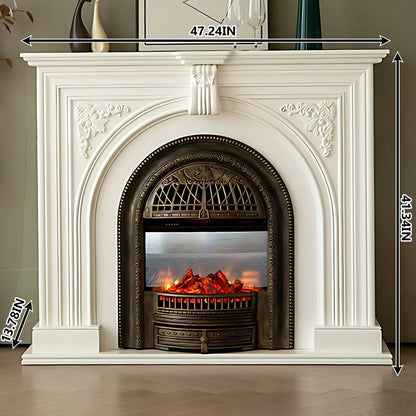 Aihm-Lon Electric Fireplace Heater with White Frame Realistic Flame 43.31"-59.05"