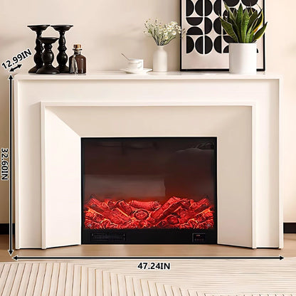Aihm-Lon Electric Fireplace Heater with White French Square Design 47.24"