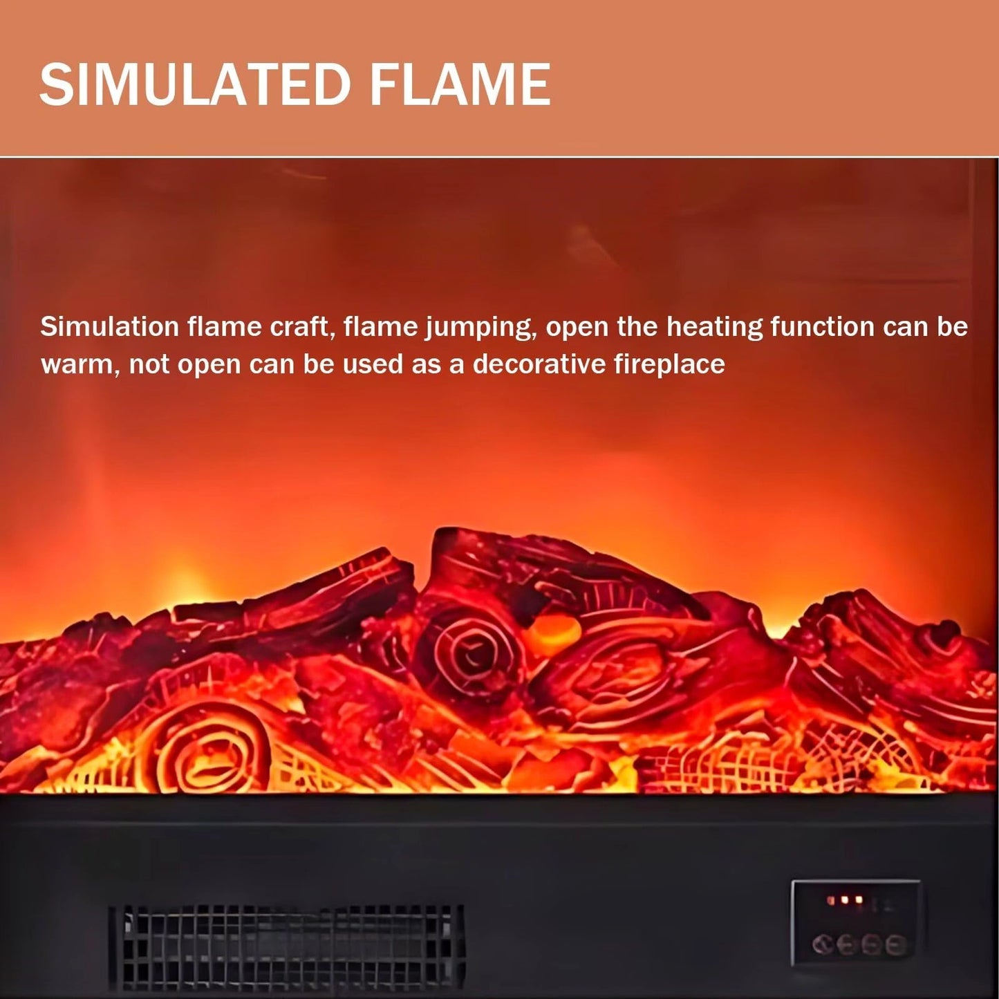 Aihm-Lon Electric Fireplace Heater with White French Square Design 47.24"