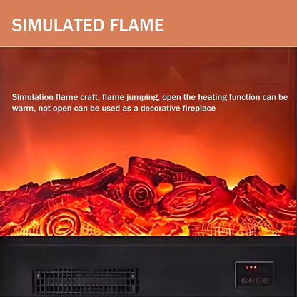 Aihm-Lon Electric Fireplace Heater with White French Square Design 47.24"