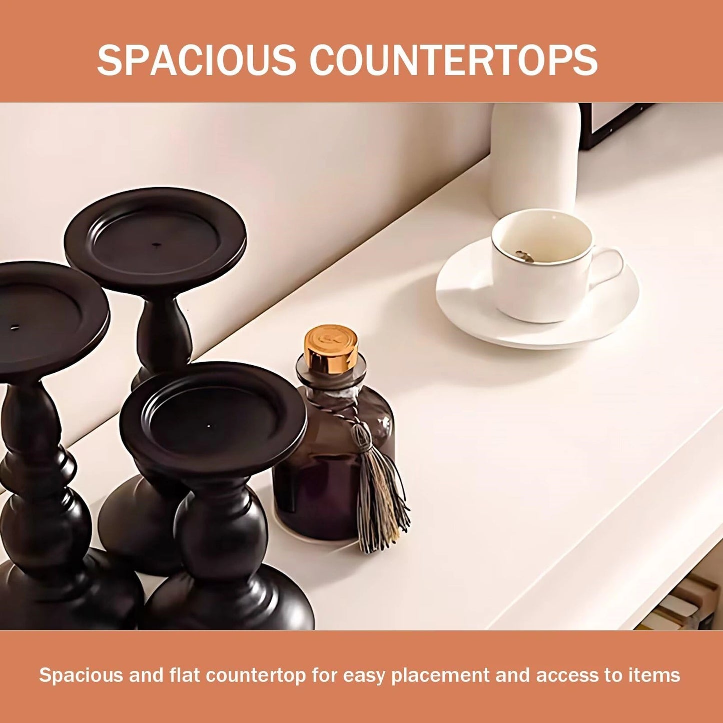 Aihm-Lon Electric Fireplace Heater with White French Square Design 47.24"