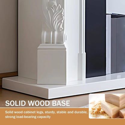 Aihm-Lon Decorative Electric Fireplace with Ample Storage Space and Black Border 43"-59"