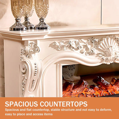 Aihm-Lon Electric Fireplace Heater with Carved Design for Living Room 62.99"