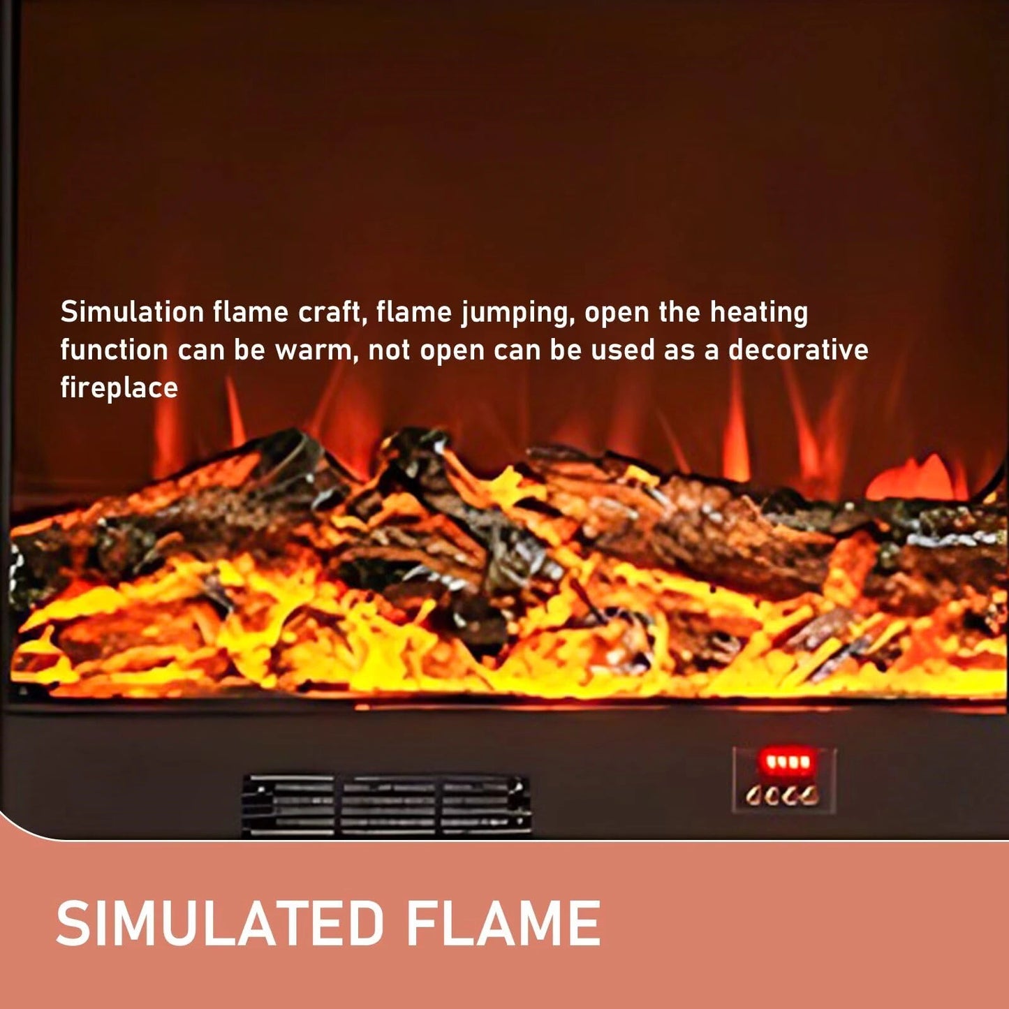 Aihm-Lon White Electric Fireplace Heater with Beautiful Inserts for Living Room 59.05"