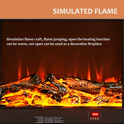 Aihm-Lon Brown Electric Fireplace Heater with Mantel for Living Room 62.99"