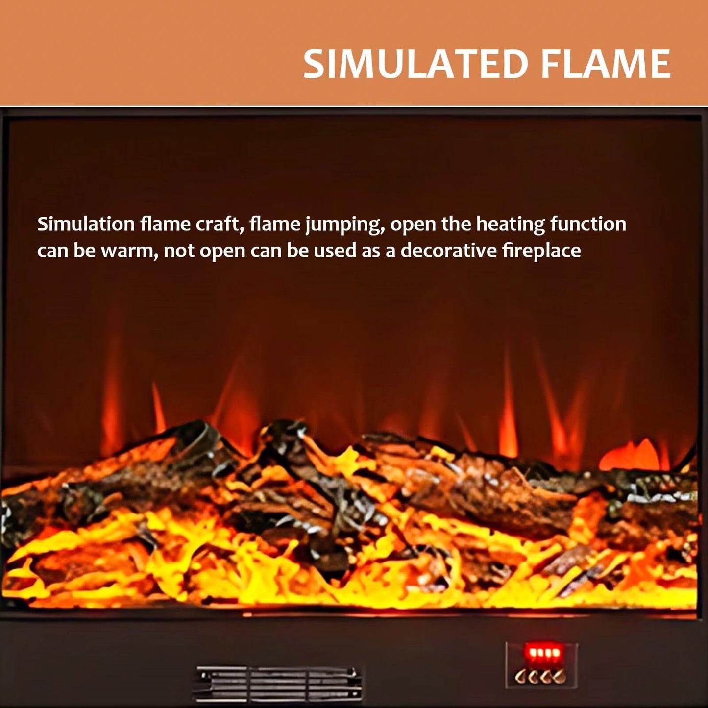 Aihm-Lon White Electric Fireplace Heater with Mantel for Living Room 62.99"