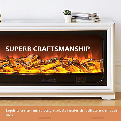 Aihm-Lon White Electric Fireplace Heater with Mantel for Living Room 62.99"