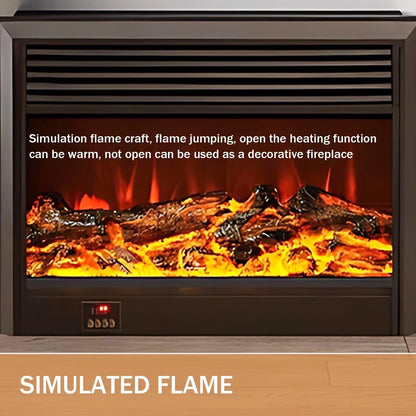 Aihm-Lon White Electric Fireplace Heater with Realistic Flame and Removable Mantel 62.99"