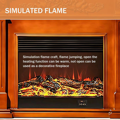 Aihm-Lon Brown Electric Fireplace Heater with Mantel and Realistic Flame 47.24"