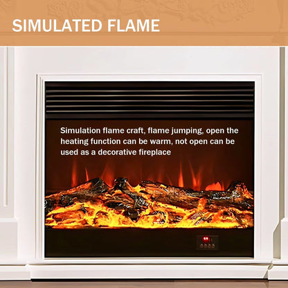 Aihm-Lon White Electric Fireplace Heater with Mantel and Realistic Flame 47.24"