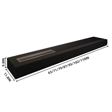 Aihm-Lon Electric Fireplace with 3D Dynamic Flame Black Cabinet with Drawers 63"-110"